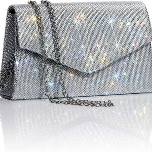 Women's Sparkly Evening Bags Glitter Rhinestone Clutch Purse for Party Prom Wedd